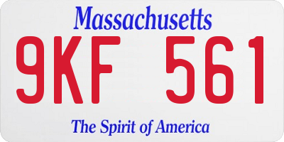 MA license plate 9KF561