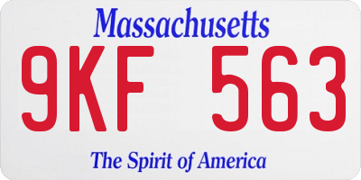 MA license plate 9KF563