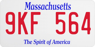 MA license plate 9KF564