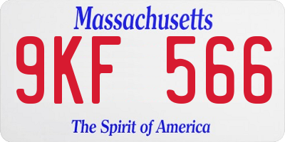 MA license plate 9KF566