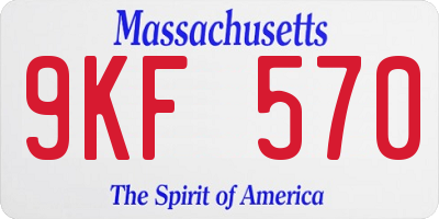 MA license plate 9KF570