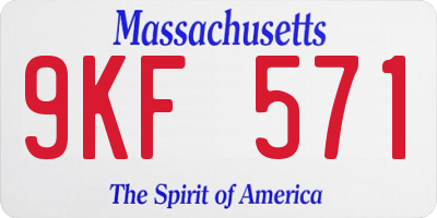 MA license plate 9KF571
