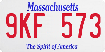 MA license plate 9KF573