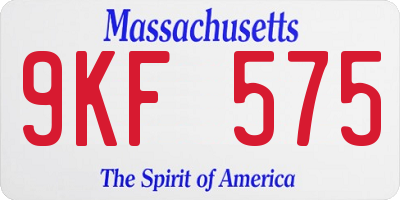 MA license plate 9KF575
