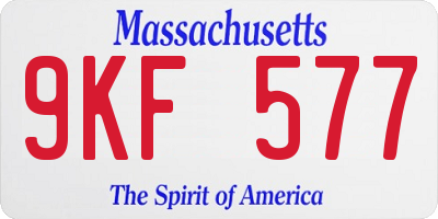 MA license plate 9KF577