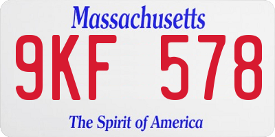 MA license plate 9KF578