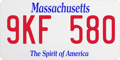 MA license plate 9KF580