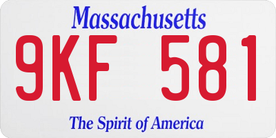 MA license plate 9KF581