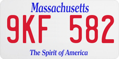 MA license plate 9KF582