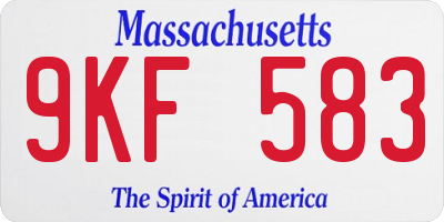 MA license plate 9KF583