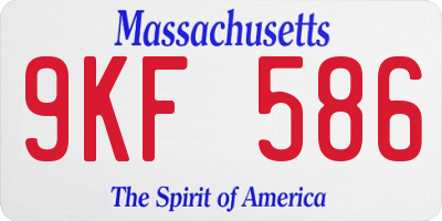 MA license plate 9KF586
