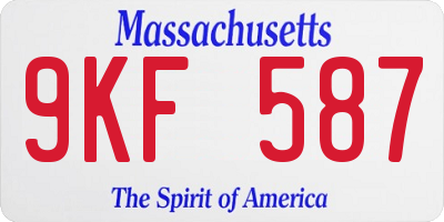 MA license plate 9KF587