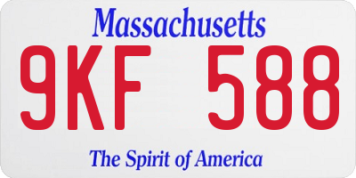 MA license plate 9KF588