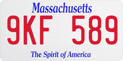 MA license plate 9KF589