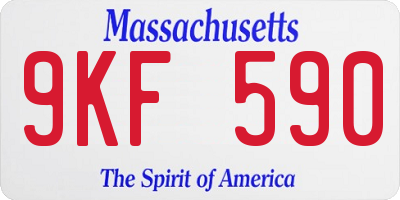 MA license plate 9KF590