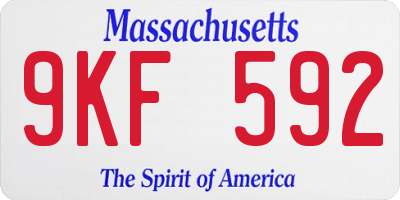 MA license plate 9KF592