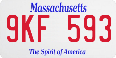 MA license plate 9KF593