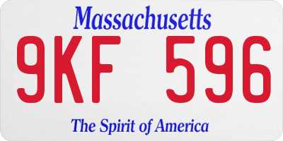 MA license plate 9KF596