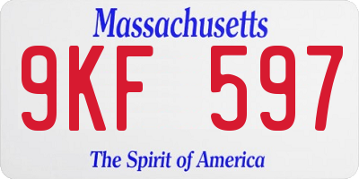MA license plate 9KF597
