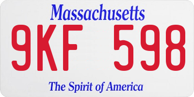 MA license plate 9KF598
