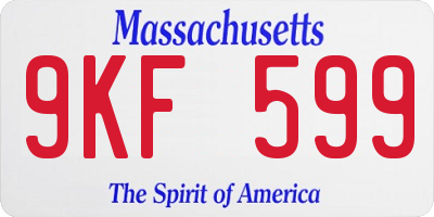 MA license plate 9KF599