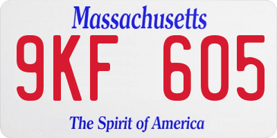 MA license plate 9KF605