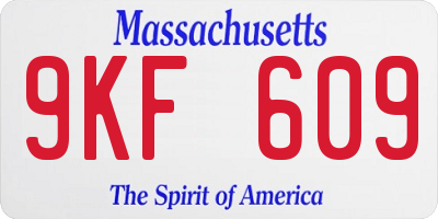 MA license plate 9KF609