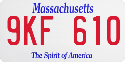 MA license plate 9KF610