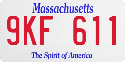 MA license plate 9KF611