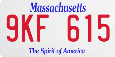 MA license plate 9KF615