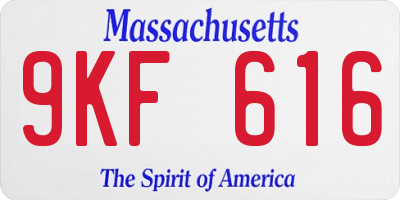 MA license plate 9KF616