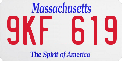 MA license plate 9KF619