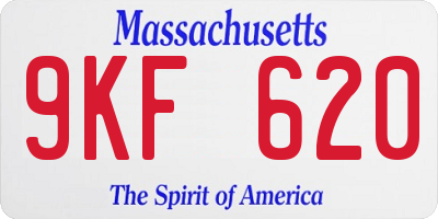 MA license plate 9KF620