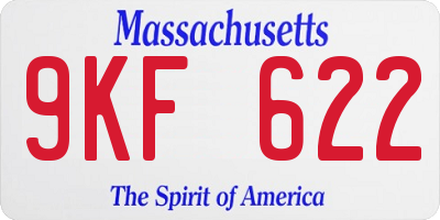 MA license plate 9KF622