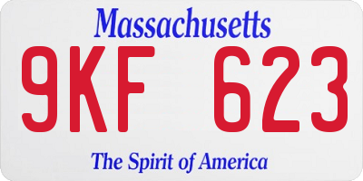 MA license plate 9KF623