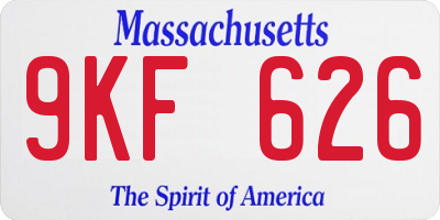 MA license plate 9KF626