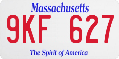 MA license plate 9KF627
