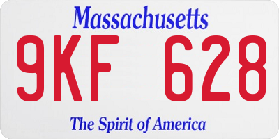 MA license plate 9KF628