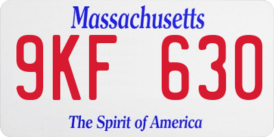 MA license plate 9KF630