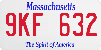 MA license plate 9KF632
