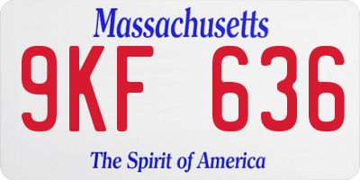 MA license plate 9KF636