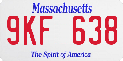 MA license plate 9KF638
