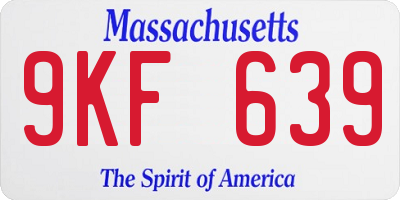 MA license plate 9KF639