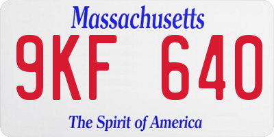 MA license plate 9KF640