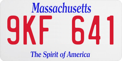 MA license plate 9KF641