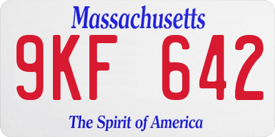 MA license plate 9KF642