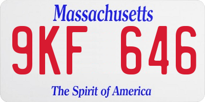 MA license plate 9KF646
