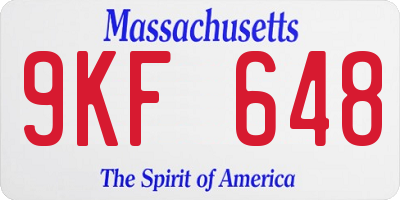 MA license plate 9KF648