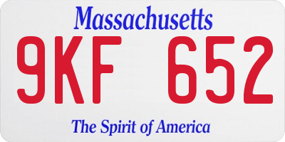 MA license plate 9KF652