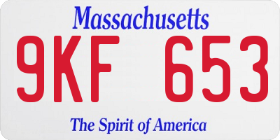 MA license plate 9KF653